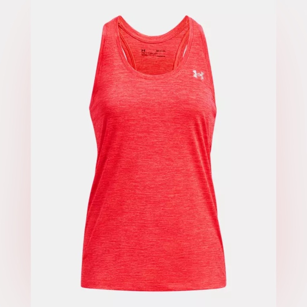Under Armour Tech Twist Tank in Colors Beta / Pomegranate / Metallic Silver
